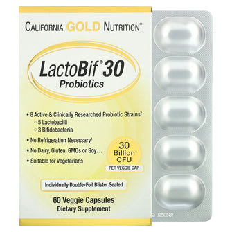 California Gold Nutrition® - LactoBif 益生菌 300億菌CFU (60粒)